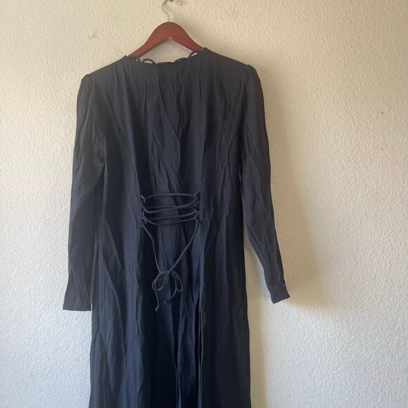 Vintage Wednesday goth grunge long sleeve midi dress size medium - Picture 4 of 8